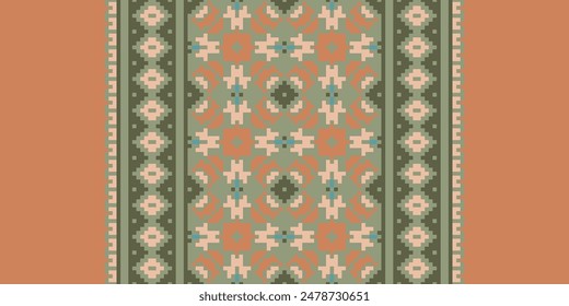 Ancient patterns Seamless Mughal architecture Motif embroidery, Pixel Ikat embroidery vector Design for Print border embroidery ancient egypt