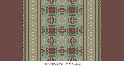 Ancient patterns Seamless Mughal architecture Motif embroidery, Pixel Ikat embroidery vector Design for Print scandinavian pattern saree ethnic nativity gypsy pattern