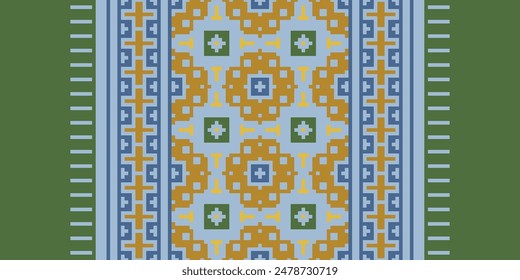 Ancient patterns Seamless Mughal architecture Motif embroidery, Pixel Ikat embroidery vector Design for Print scarf hijab pattern kerchief Pixel Ikat vector Silk kurti model mughal patterns