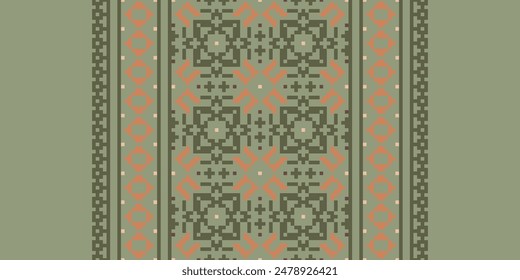 Ancient patterns Seamless Mughal architecture Motif embroidery, Pixel Ikat embroidery vector Design for Print egyptian pattern tibetan mandala bandanna