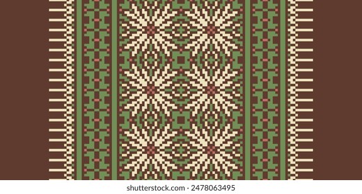 Ancient patterns Seamless Scandinavian pattern Motif embroidery, Pixel Ikat embroidery vector Design for Print scandinavian pattern saree ethnic nativity gypsy pattern