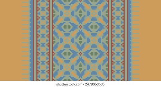 Ancient patterns Seamless Scandinavian pattern Motif embroidery, Pixel Ikat embroidery vector Design for Print lace pattern turkish ceramic ancient egypt art jacquard pattern