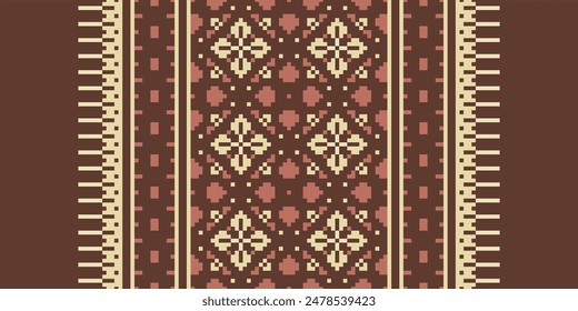 Ancient patterns Seamless Scandinavian pattern Motif embroidery, Pixel Ikat embroidery vector Design for Print egyptian pattern tibetan mandala bandanna