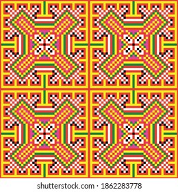 Ancient patterns woven on fabric of the ancient ethnic people in Vietnam. We call it "thổ cẩm".