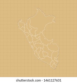 Ancient Peru map old paper background with space for text. Vector illustration EPS10.