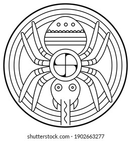 Ancient pictures maya, inca and aztec, ornaments and symbols in old american indian style, isolated on white background, vector illustration, eps-8