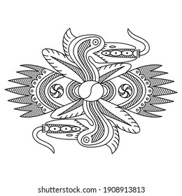 Ancient pictures maya, inca and aztec, ornaments and symbols in old american indian style, isolated on white background, vector illustration, eps-8