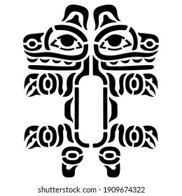 Ancient pictures maya, inca and aztec, ornaments and symbols in old american indian style, isolated on white background, vector illustration, eps-8