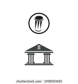 Ancient Pillar Columns Greek Rome Athens Historical Building logo design