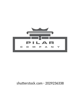 Ancient Pillar Columns Greek Rome Athens Historical Building logo design