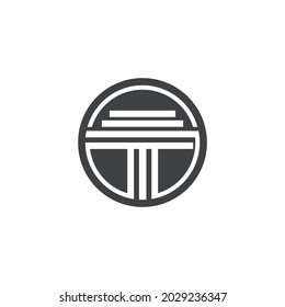 Ancient Pillar Columns Greek Rome Athens Historical Building logo design