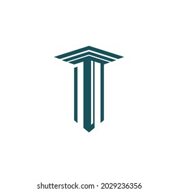 Ancient Pillar Columns Greek Rome Athens Historical Building logo design