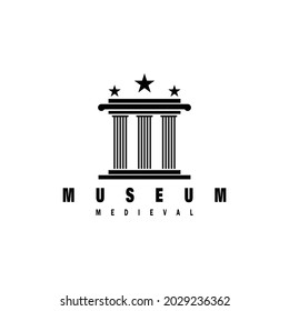 Ancient Pillar Columns Greek Rome Athens Historical Building logo design