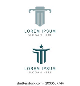 Ancient Pillar Columns Greek Rome Athens Historical Building logo design
