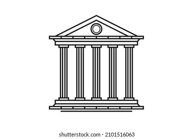 
Ancient Pillar Columns Greek Rome Athens Historical Building logo design