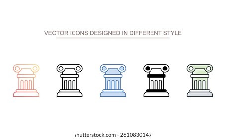Ancient Pillar icon design with white background stock illustration