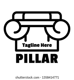 Ancient pillar logo. Outline ancient pillar vector logo for web design isolated on white background
