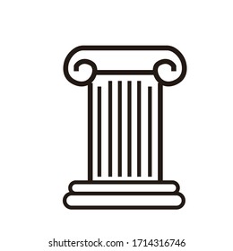 ancient pillar outlined vector design. good for logo financial company