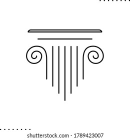 Ancient pillar vector icon in outline