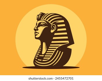 Antikes Porträt von Gizeh Ägypten pharaonische antike historische Statue abstrakte Illustration Logo-Ikone Zeichnung Poster Design kreative Idee