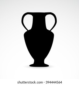 Ancient pottery, ceramic, porcelain vase icon. Vector art.