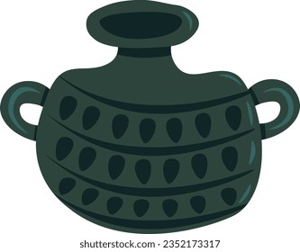 ancient pottery flat illustration, cartoon icon