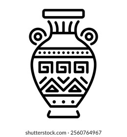 Ancient pottery icon in linear style 