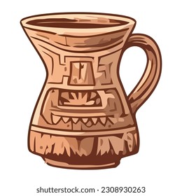 Jarrón de alfarería antigua, icono vectorial aislado