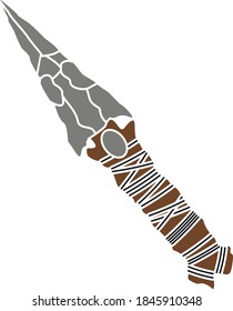 ancient prehistoric stone knife. stencil. vector illustration