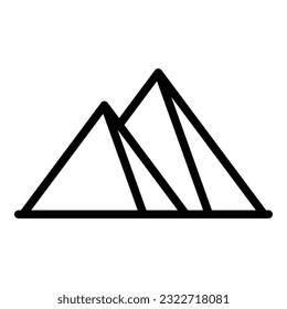 Ancient pyramid icon outline vector. Egypt desert. Sand desert