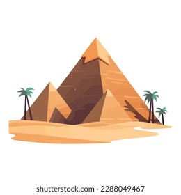 Ancient pyramid silhouette symbolizes Egyptian culture history isolated