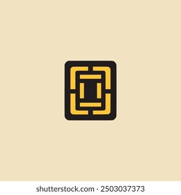 ancient rectangle pattern symbol logo vector illustration template design