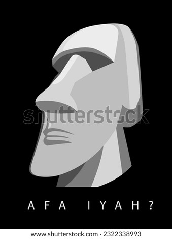 ancient rock head and face poster design, rock emoticon, rock emote, meme, rock face emoji, statue, usually for comedy, funny and joke