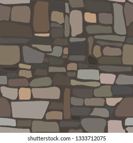 Ancient rock stone seamless texture, vector illustration
