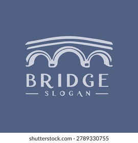 Ancient Roman Arch Bridge Logo Slogan Template for Historical Infrastructure Company