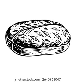Ancient roman bread illustration in vintage style