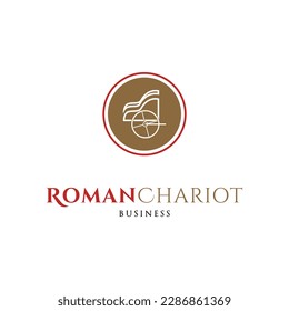 Ancient Roman Chariot Icon Logo Design Template