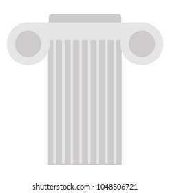 
Ancient roman column flat icon design 

