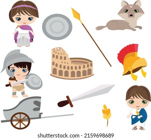 Ancient roman Elements, Ancient roman Illustration, Ancient roman Clipart