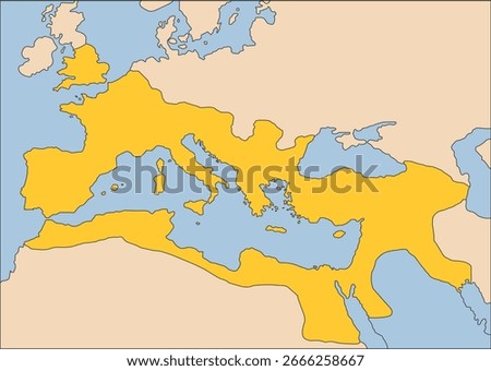 Ancient Roman Empire Historical Map Illustration