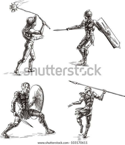 Ancient Roman Gladiators Set Black White Stock Vector Royalty Free ancient-roman-gladiators-set-black-white-stock-vector-royalty-free