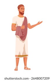 Antigo homem romano ou grego. População civil, caráter masculino na túnica
