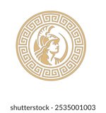 ANCIENT ROMAN AND GREEK COIN SYMBOL WITH ROUND GOLD DECORATIONS