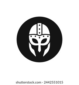 Ancient Roman, Greek or Spartan helmet vector icon