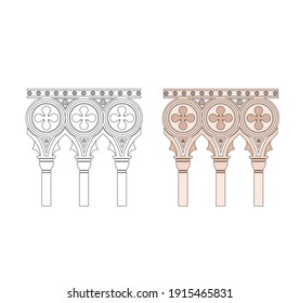 ANCIENT ROMAN AND HISTORICAL CLASSIC DECORATIONS GOTHIC COLUMNS AND FRIEZES IN ANCIENT VETIAN STYLE