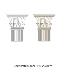 ANCIENT ROMAN AND HISTORICAL CLASSIC DECORATIONS GOTHIC COLUMNS AND FRIEZES IN ANCIENT VETIAN STYLE