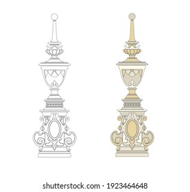 ANCIENT ROMAN AND HISTORICAL CLASSIC DECORATIONS GOTHIC COLUMNS AND FRIEZES IN ANCIENT VENICE STYLE