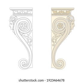 ANCIENT ROMAN AND HISTORICAL CLASSIC DECORATIONS GOTHIC COLUMNS AND FRIEZES IN ANCIENT VENICE STYLE