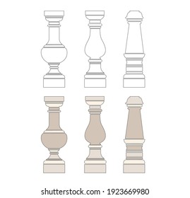 ANCIENT ROMAN AND HISTORICAL CLASSIC DECORATIONS GOTHIC COLUMNS AND FRIEZES IN ANCIENT VENICE STYLE