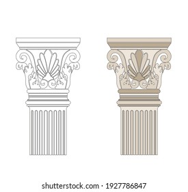 DECORACIONES CLÁSICAS ANTIGUAS ROMANAS E HISTÓRICAS COLUMNAS Y FRIEZAS GÓTICAS DE ESTILO VENECIENTE